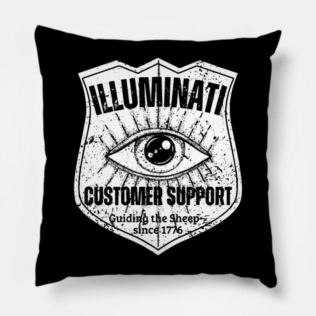 Illuminati Customer Support – Guiding the Sheep Since 1776 Pillow by TuncGK