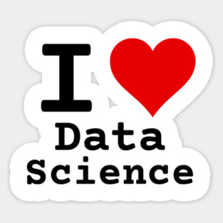 I Love Data Science | Stylized Heart Logo Black Sticker