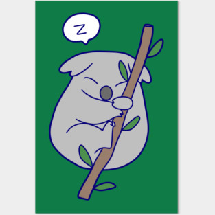Kawaii Sleeping Koala Posters and Art
