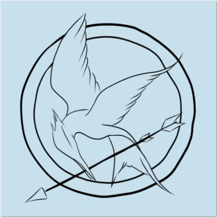 The Hunger Games Mockingjay Pin Line Art Posters and Art