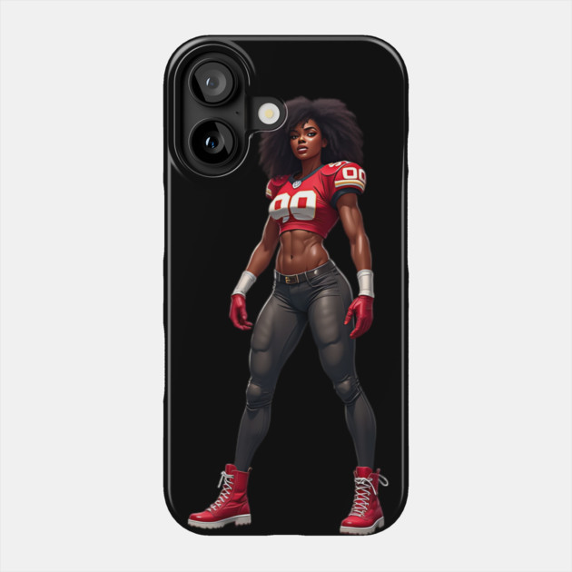 Female American Football Phone Case by animegirlnft