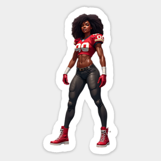 Female American Football Magnet by animegirlnft