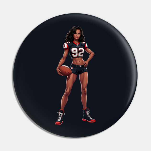 Women American Football Pin by animegirlnft