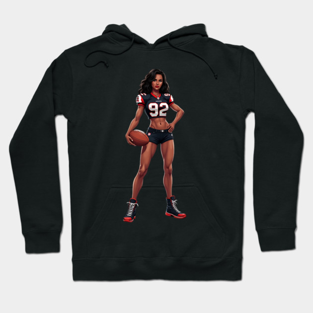 Women American Football Hoodie by animegirlnft