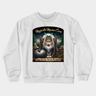 Majestic Maine Coon Cat Crewneck Sweatshirt