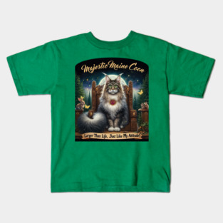 Majestic Maine Coon Cat Kids T-Shirt