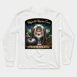 Majestic Maine Coon Cat Long Sleeve T-Shirt