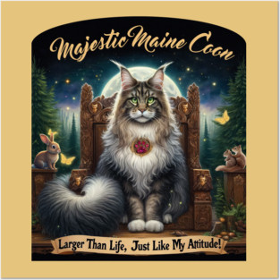 Majestic Maine Coon Cat Posters and Art