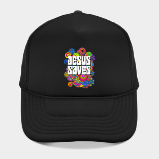 Retro Hippie Style Jesus Saves Hat