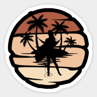 Tropical Sunset Beach Silhouette Magnet