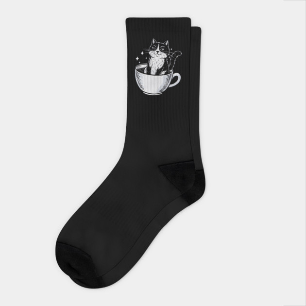 Cat in a Cup Socks by MakerMind8.2