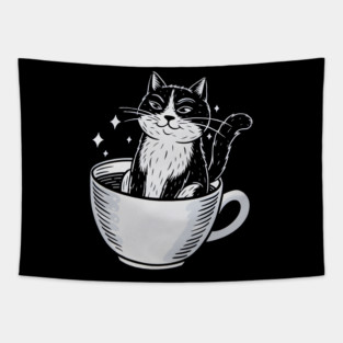 Cat in a Cup Tapestry