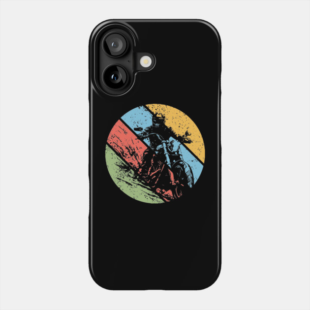 Vintage Grunge Biker Pop Art – Distressed Motorcycle Rider Retro Tee Phone Case by TuncGK