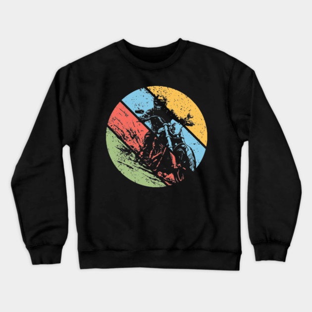Vintage Grunge Biker Pop Art – Distressed Motorcycle Rider Retro Tee Crewneck Sweatshirt by TuncGK
