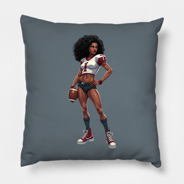 Women Gridiron Football Pillow by animegirlnft