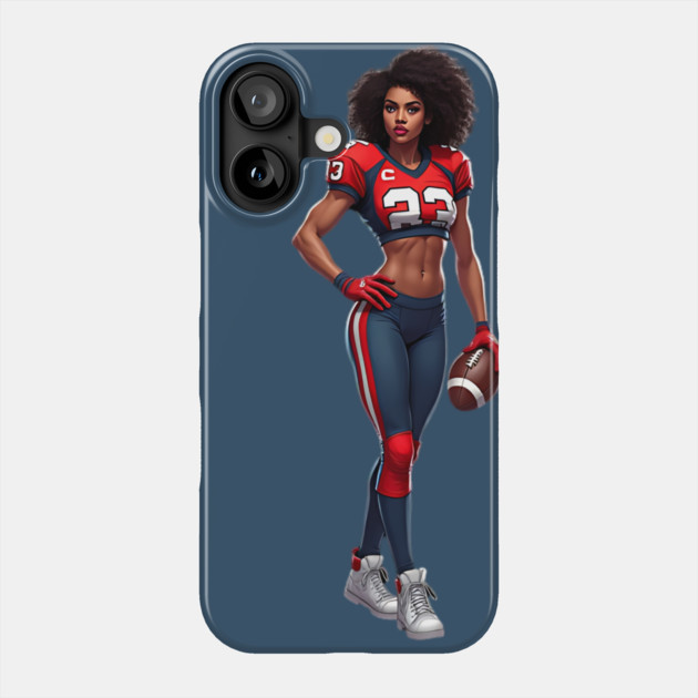 Female American Football Player Cartoon Phone Case by animegirlnft