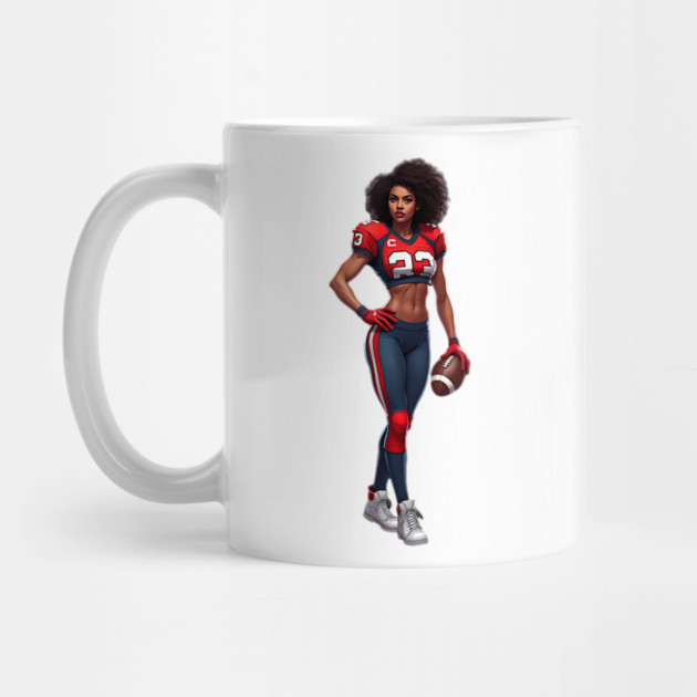 Female American Football Player Cartoon by animegirlnft