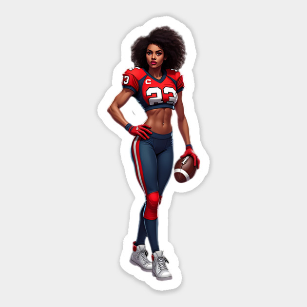 Female American Football Player Cartoon Sticker by animegirlnft