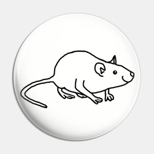 Cute Rat Outline Minimal Design Pin