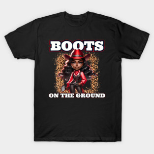 Boots On The Ground Cowgirl Linedance Boot Cowboy Western T-Shirt