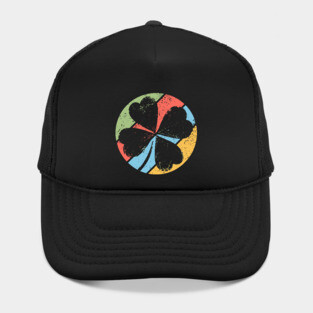 Vintage Distressed Clover Pop Art – Grunge Lucky Shamrock Tee Hat