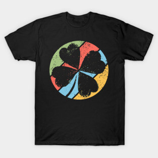 Vintage Distressed Clover Pop Art – Grunge Lucky Shamrock Tee T-Shirt