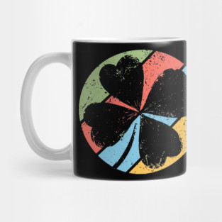 Vintage Distressed Clover Pop Art – Grunge Lucky Shamrock Tee Mug