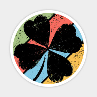 Vintage Distressed Clover Pop Art – Grunge Lucky Shamrock Tee Magnet