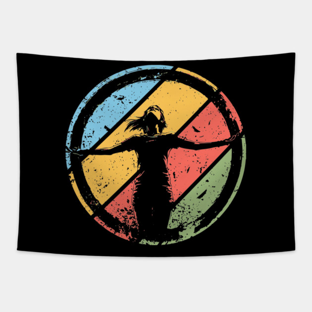 Circle of Happiness – Abstract Pop Art Retro Design Tapestry by TuncGK