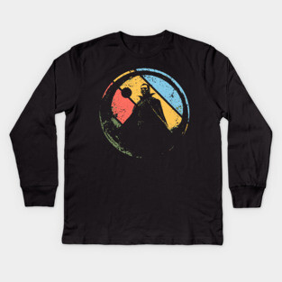 Gothic Dracula Grunge Art – Vintage Vampire Pop Art Design Kids Long Sleeve T-Shirt