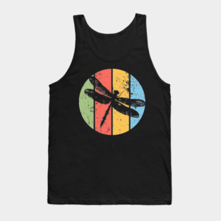 Vintage Grunge Dragonfly Pop Art – Retro Nature Insect Design Tank Top