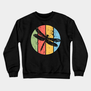 Vintage Grunge Dragonfly Pop Art – Retro Nature Insect Design Crewneck Sweatshirt