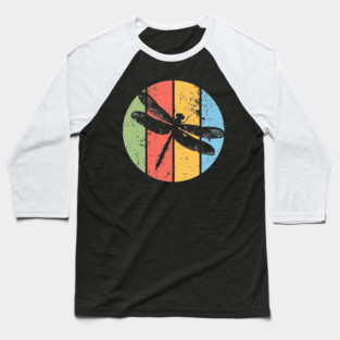 Vintage Grunge Dragonfly Pop Art – Retro Nature Insect Design Baseball T-Shirt