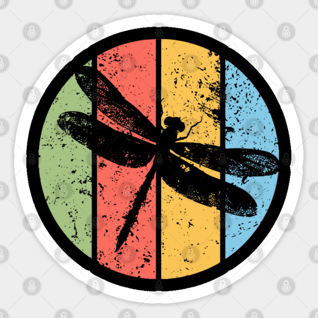 Vintage Grunge Dragonfly Pop Art – Retro Nature Insect Design Sticker by TuncGK