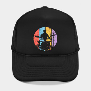 Retro Grunge Drummer Pop Art – Vintage Rock Music Tee Hat
