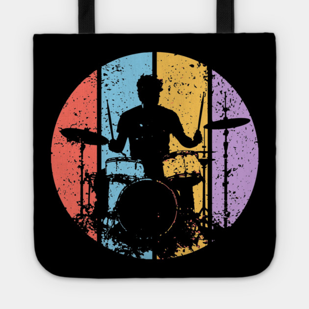 Retro Grunge Drummer Pop Art – Vintage Rock Music Tee Tote by TuncGK