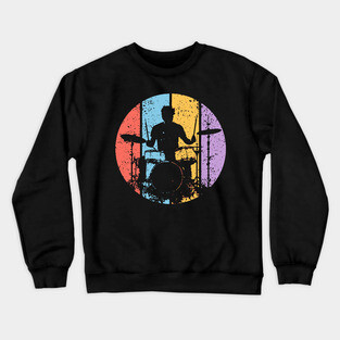 Retro Grunge Drummer Pop Art – Vintage Rock Music Tee Crewneck Sweatshirt