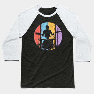 Retro Grunge Drummer Pop Art – Vintage Rock Music Tee Baseball T-Shirt