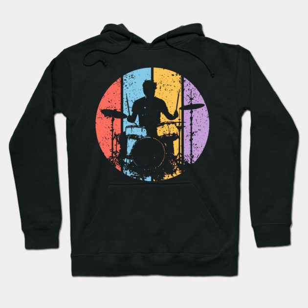 Retro Grunge Drummer Pop Art – Vintage Rock Music Tee Hoodie by TuncGK