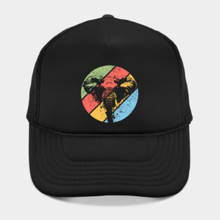 Vintage Grunge Elephant Pop Art – Retro Wildlife Abstract Design Hat