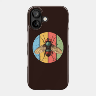 Grunge Fly Pop Art – Retro Distressed Insect Illustration Phone Case
