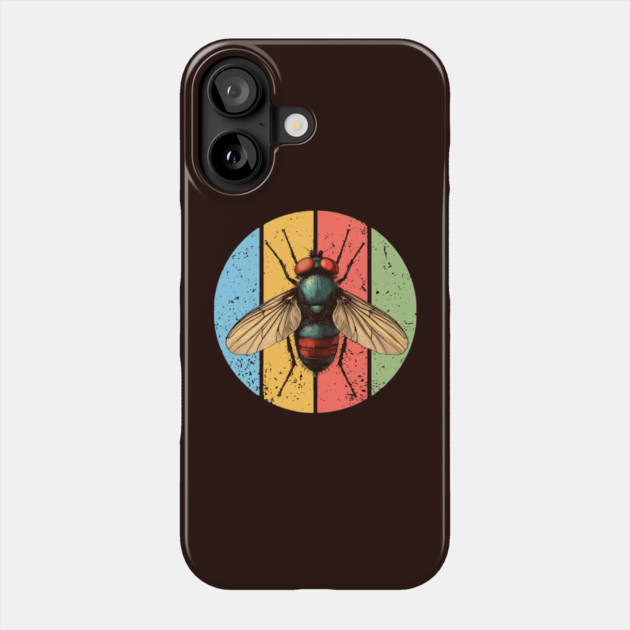 Grunge Fly Pop Art – Retro Distressed Insect Illustration Phone Case by TuncGK