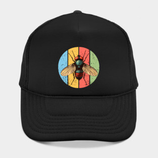 Grunge Fly Pop Art – Retro Distressed Insect Illustration Hat