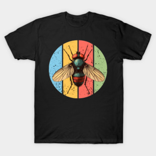 Grunge Fly Pop Art – Retro Distressed Insect Illustration T-Shirt