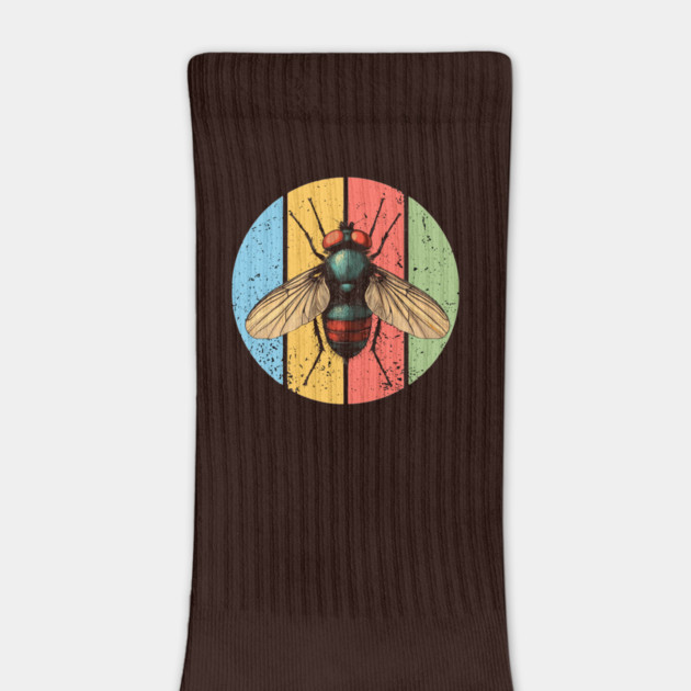 Grunge Fly Pop Art – Retro Distressed Insect Illustration by TuncGK