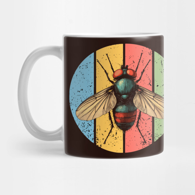 Grunge Fly Pop Art – Retro Distressed Insect Illustration by TuncGK