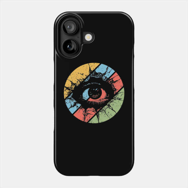 Distressed Eye Pop Art – Vintage Grunge Visionary Aesthetic Tee Phone Case by TuncGK