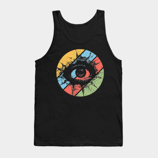 Distressed Eye Pop Art – Vintage Grunge Visionary Aesthetic Tee Tank Top by TuncGK