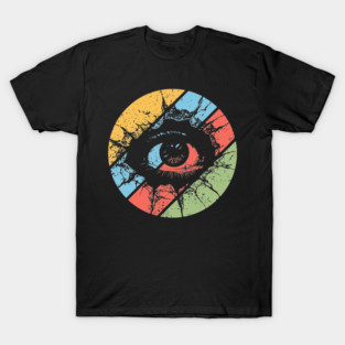 Distressed Eye Pop Art – Vintage Grunge Visionary Aesthetic Tee T-Shirt
