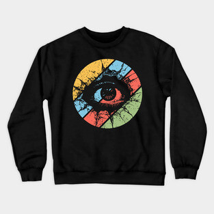 Distressed Eye Pop Art – Vintage Grunge Visionary Aesthetic Tee Crewneck Sweatshirt